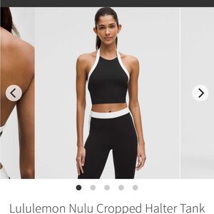 Lululemon Black and White Cropped Halter Tank